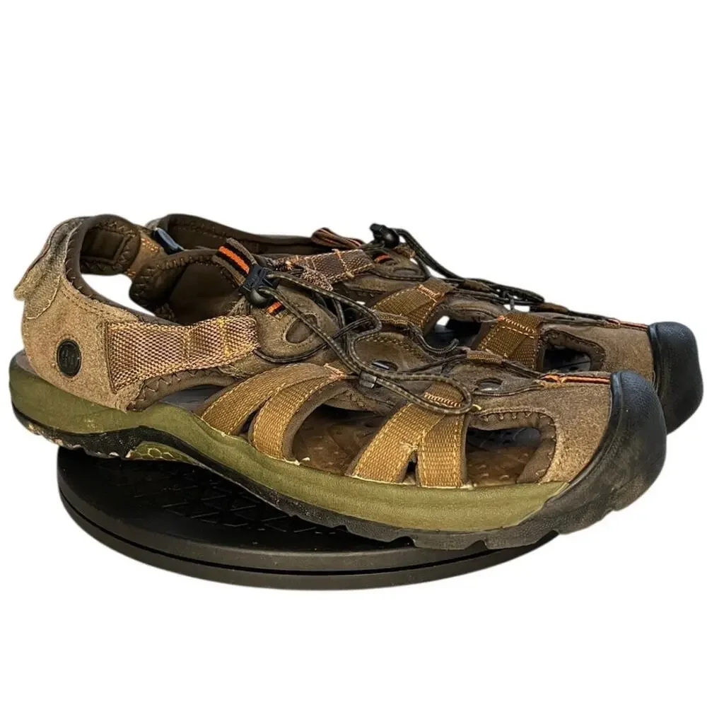 Mens G.H. Bass 2125-200 Leather Hiking Slingback Fisherman Sandal SZ 11.5M Brown